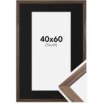 Bild von Ram med passepartou Kehys Stilren Saksanpähkinä 40×60 cm – Paspatuuri Musta 25×50 cm